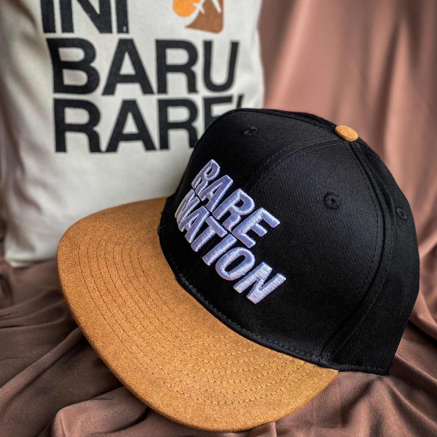 RARE NATION PREMIUM CAP - 3D LOGO BLACK SNAPBACK SUEDE