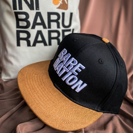 RARE NATION PREMIUM CAP - 3D LOGO BLACK SNAPBACK SUEDE